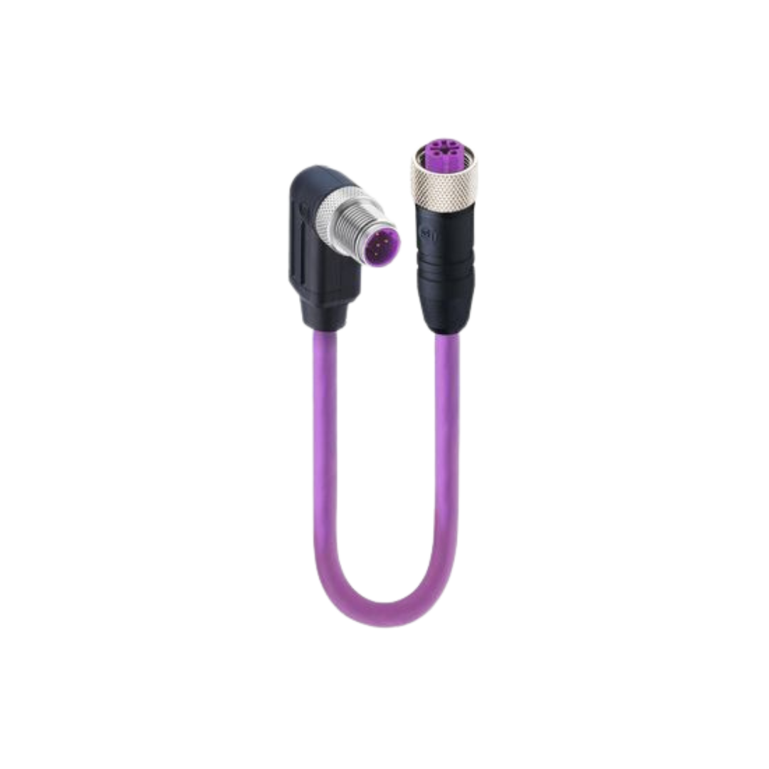 M12 B-coded M angledF PUR violet PROFIBUS